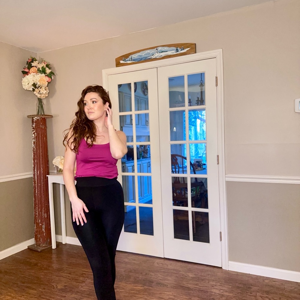 Magenta Tank Top with Built in Bra
